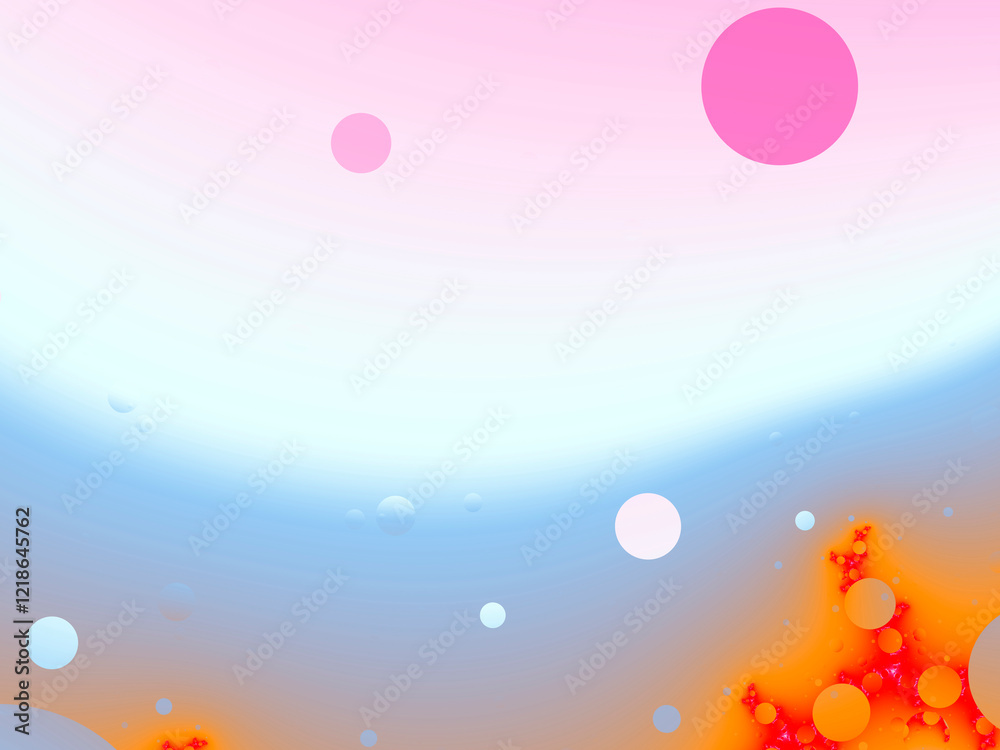 Light pink background with multicolored spheres Light pink background with multicolored spheres