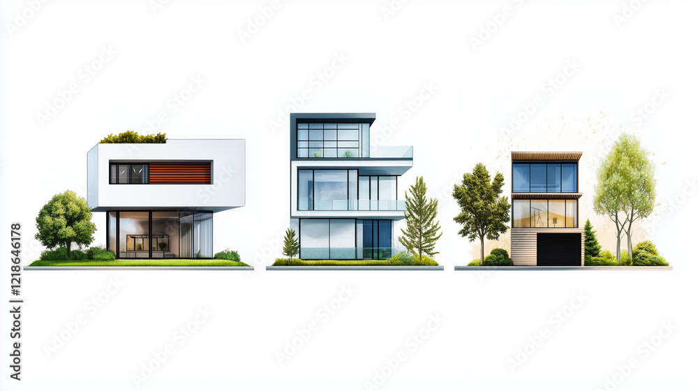 modern house with grass modern house with grass