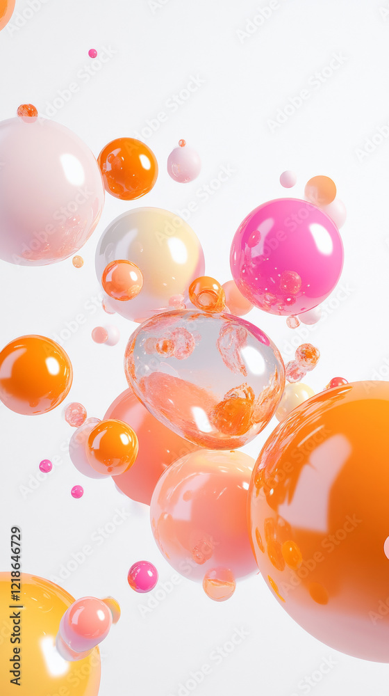 Colorful floating spheres on white background Colorful floating spheres on white background