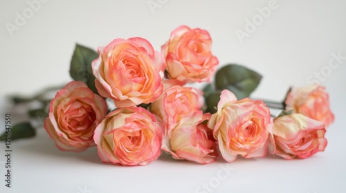 Artificial Roses flower bouquest background in vintage style