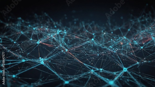 An abstract digital background featuring interconnected points and lines