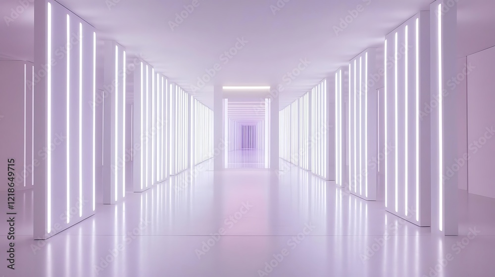 Obraz premium Illuminated Corridor Modern Architectural Design