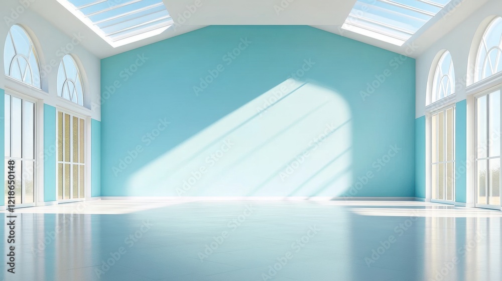 Fototapeta premium Spacious and Bright: A Modern Luxury 3D Rendering Showcasing Elegance and Style