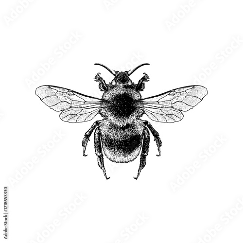 Forest Cuckoo Bumblebee hand drawing vector isolated on background.