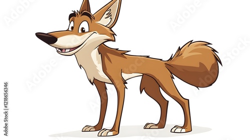 Coyote cartoon on white background