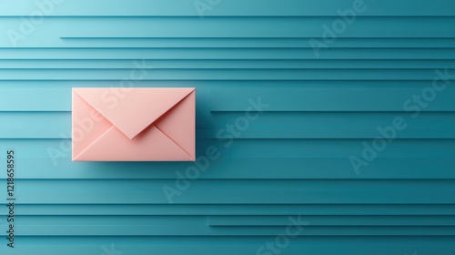 Sending a letter creative envelope on a blue background mail digital environment top view communication concept