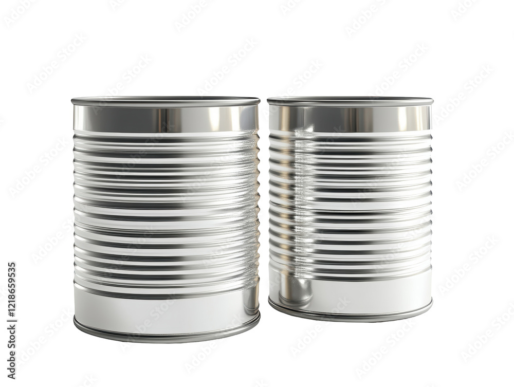 Isolated Two Metallic Cans Isolated Two Metallic Cans