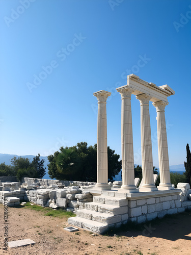 Archaeological site of Heraion near Lake Vouliagmenis Loutraki Greece photo