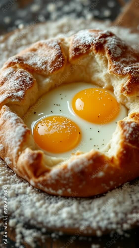 Traditional Portuguese Folar da Páscoa Bread with Eggs for Easter
