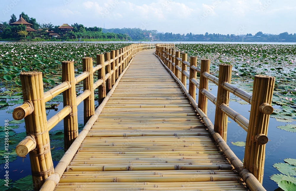 Obraz premium wooden bridge over the river