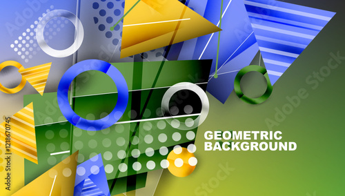 Abstract background geometric design with colorful gradients