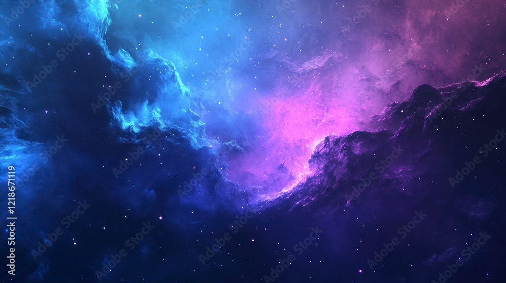 Fototapeta premium Stunning Purple Blue Nebula Space Background Image