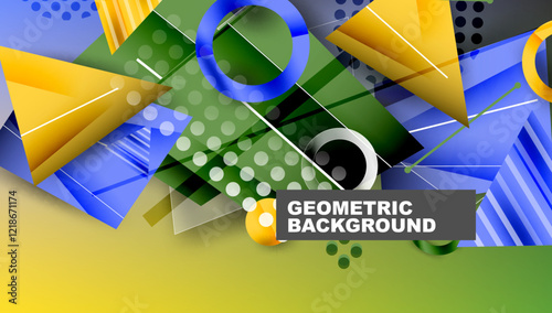 Abstract background geometric design with colorful gradients