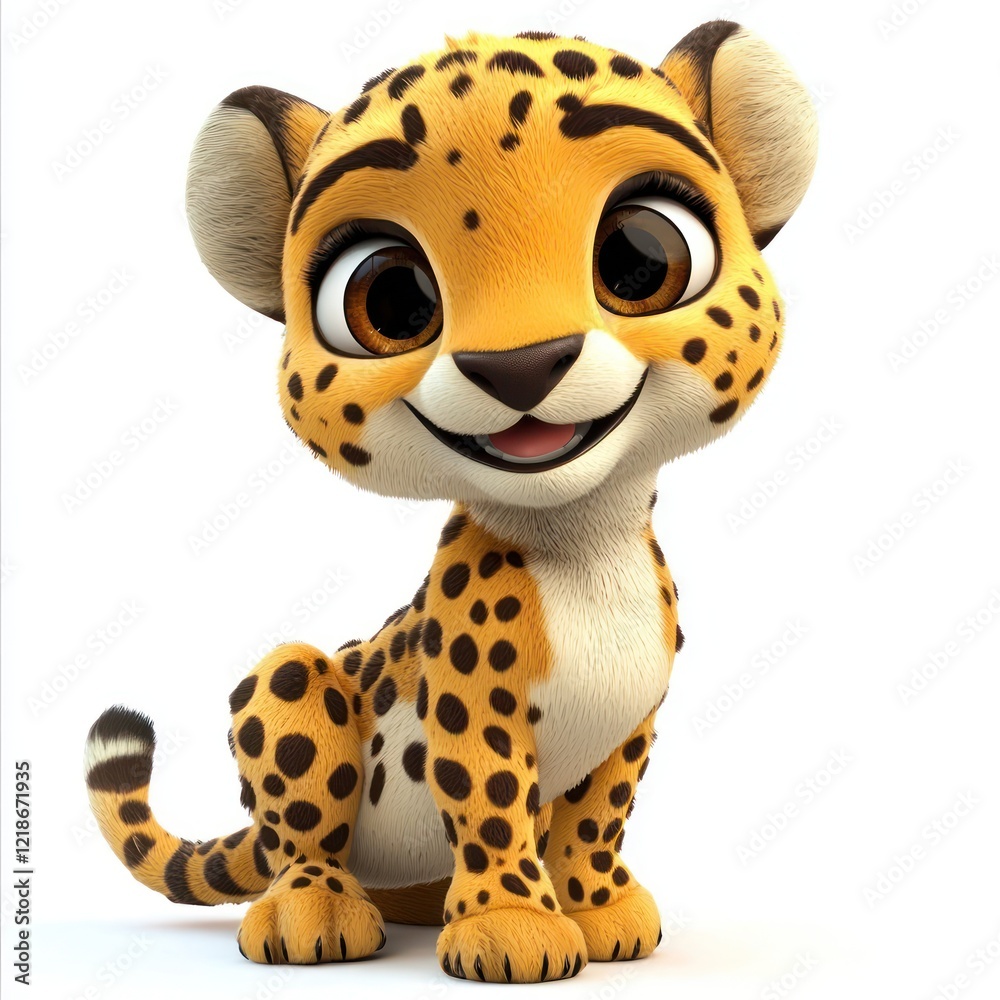 Confident cheetah with a vibrant expression, playful stance, sleek full-body depiction, set on a white background. Confident cheetah with a vibrant expression, playful stance, sleek full-body depiction, set on a white background.