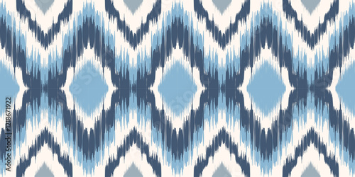 Ethnic ikat seamless pattern.beautiful pattern. floral embroidery, bohemian style, abstract flower art print. ethnic ikat abstract art. seamless fabric. ikat design for fabric, wallpaper, clothing.	