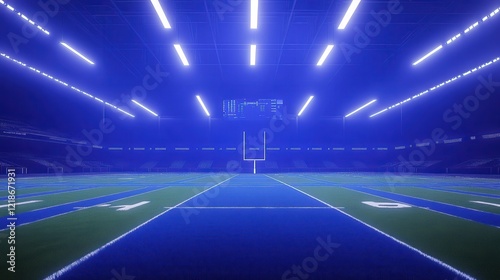 Wallpaper Mural Empty Football Stadium Under Bright Blue Lighting Torontodigital.ca