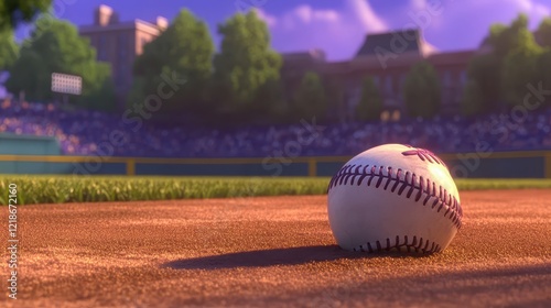 Wallpaper Mural Baseball rests on the pitchers mound at a stadium Torontodigital.ca