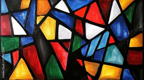 Wallpaper Mural Abstract Colorful Geometric Acrylic Painting Torontodigital.ca