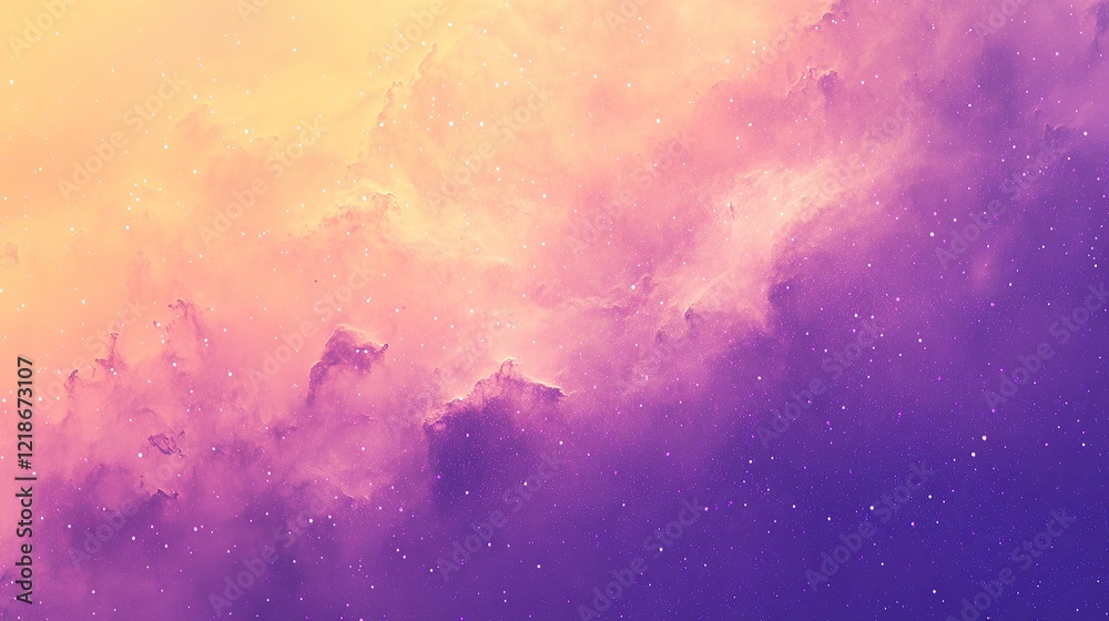 Naklejka premium An expansive cosmic palette of radiant violet gradients dissolving into vibrant peach