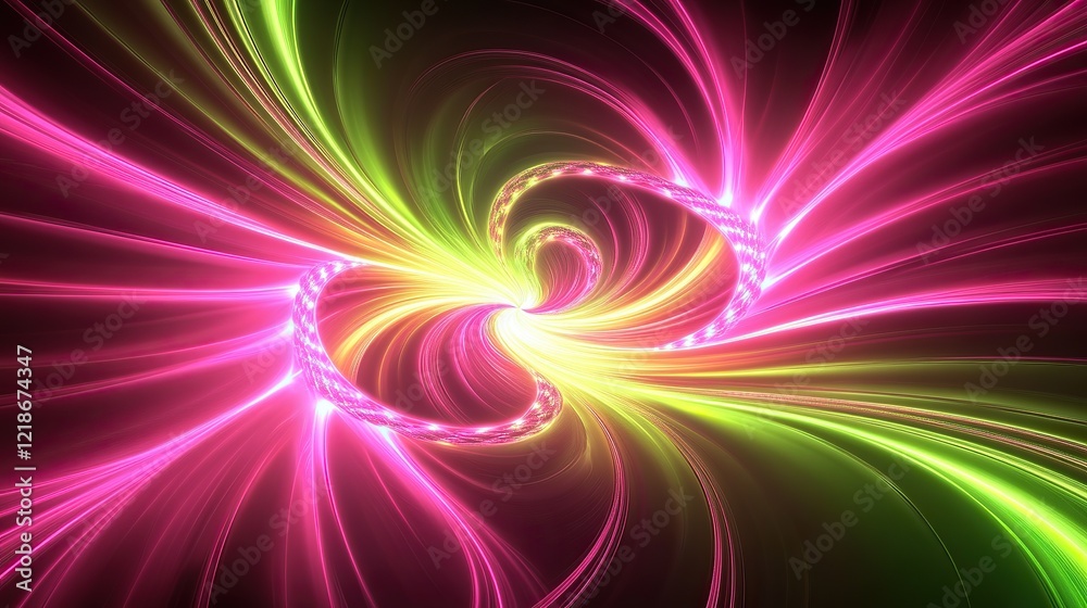 An explosion of vibrant fuchsia and neon lime gradients spreading outward in abstract concentric rings An explosion of vibrant fuchsia and neon lime gradients spreading outward in abstract concentric rings