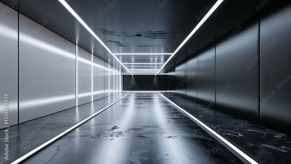 Urban motion blurs light in the subway tunnel Urban motion blurs light in the subway tunnel