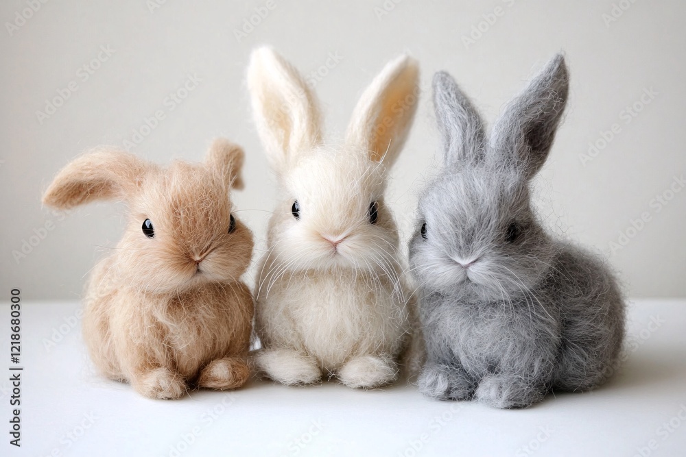 Obraz premium white rabbit on a white background