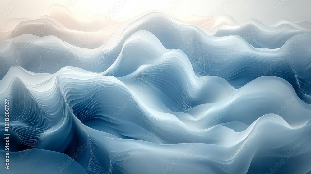 Obraz premium Abstract metallic liquid surface with smooth reflections. Generative AI