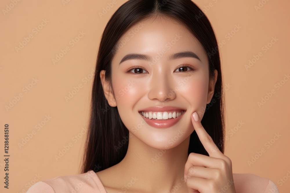 Radiant Woman Smiling Brightly with Healthy Skin Radiant Woman Smiling Brightly with Healthy Skin