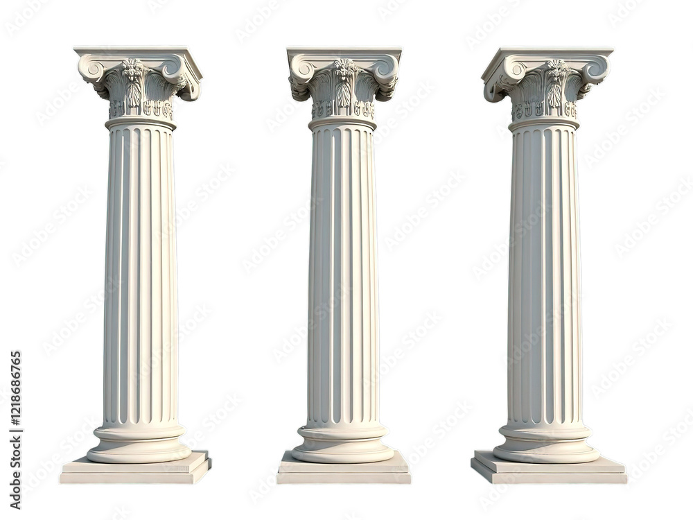 Greek columns isolated on transparent or white background, png Greek columns isolated on transparent or white background, png