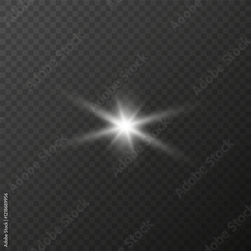 Flickering highlights on a checkered background, glow, flash of light. Shining design, isolated vector effect eps 10.