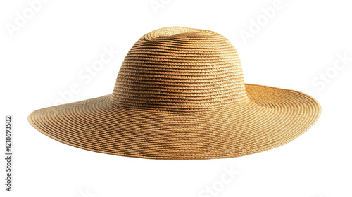 Woman straw hat on transparent background