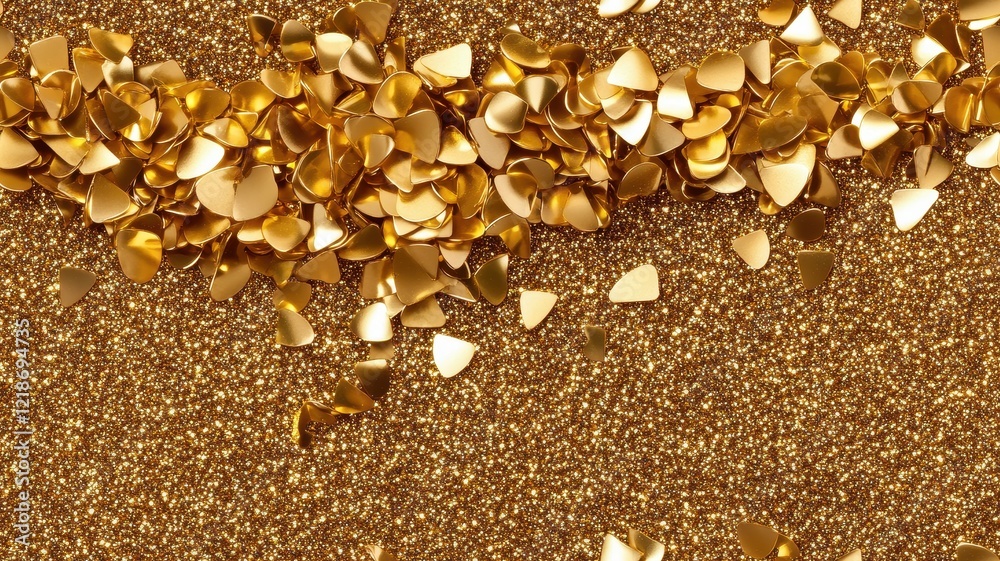Fototapeta premium Golden Christmas Particles and Sprinkles for a Festive Holiday Atmosphere and Magical Celebrations