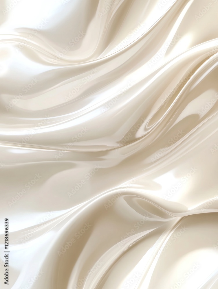 Fototapeta premium Creamy Beige Silk Drape Texture Background Image