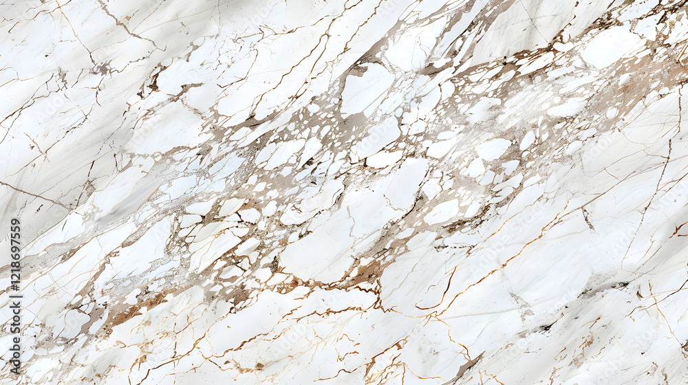 Obraz premium Abstract white marble background with rich brown and gray veining, generative ai