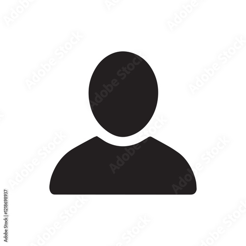 Minimal User Profile Silhouette Vector - Black and White Design