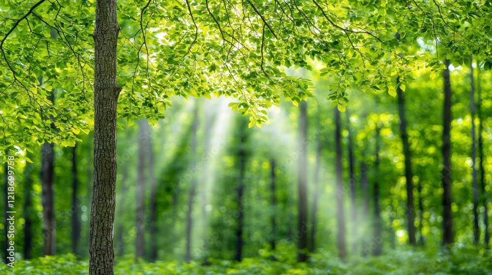 Sunlit Forest A Serene and Peaceful Nature Scene Sunlit Forest A Serene and Peaceful Nature Scene