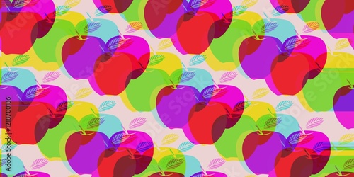 Vibrant Apple Pattern with Pops of Color