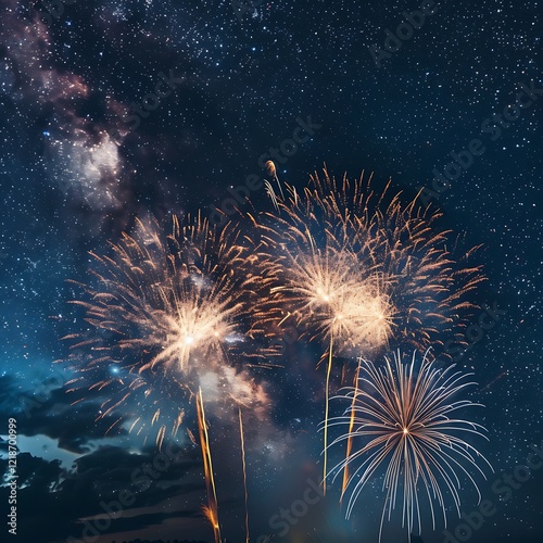 fireworks in the night sky
