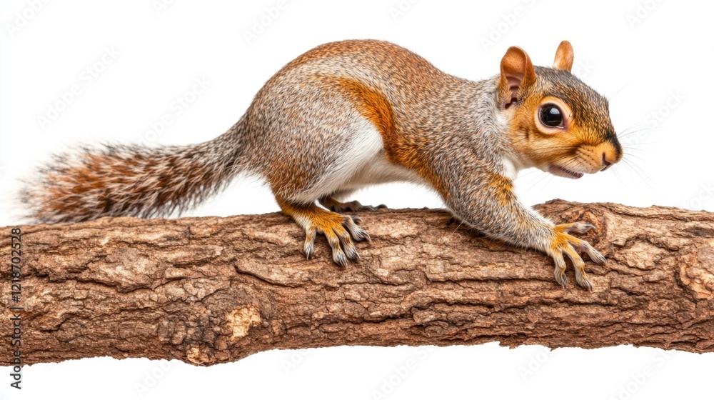 Obraz premium Alert Gray Squirrel On Tree Branch