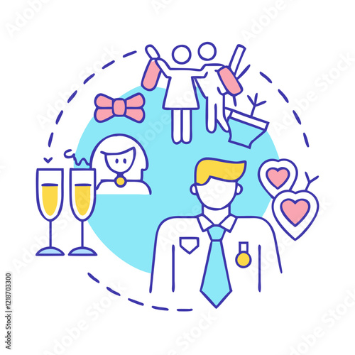 bachelor party icon, bachelor party vector illustration-simple illustration of bachelor party, perfect for bachelor party logos and icons