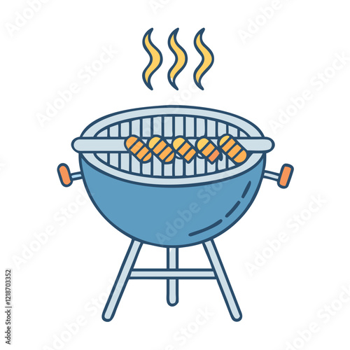 barbecue grill icon, barbecue grill vector illustration-simple illustration of barbecue grill, perfect for barbecue grill logos and icons
