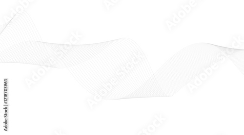 Black Wavy Lines Isolated on White Abstract Background Design, Abstract wave element for design. Digital frequency track equalizer. Stylized line art background.