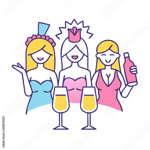 hen party icon, hen party vector illustration-simple illustration of hen party, perfect for hen party logos and icons