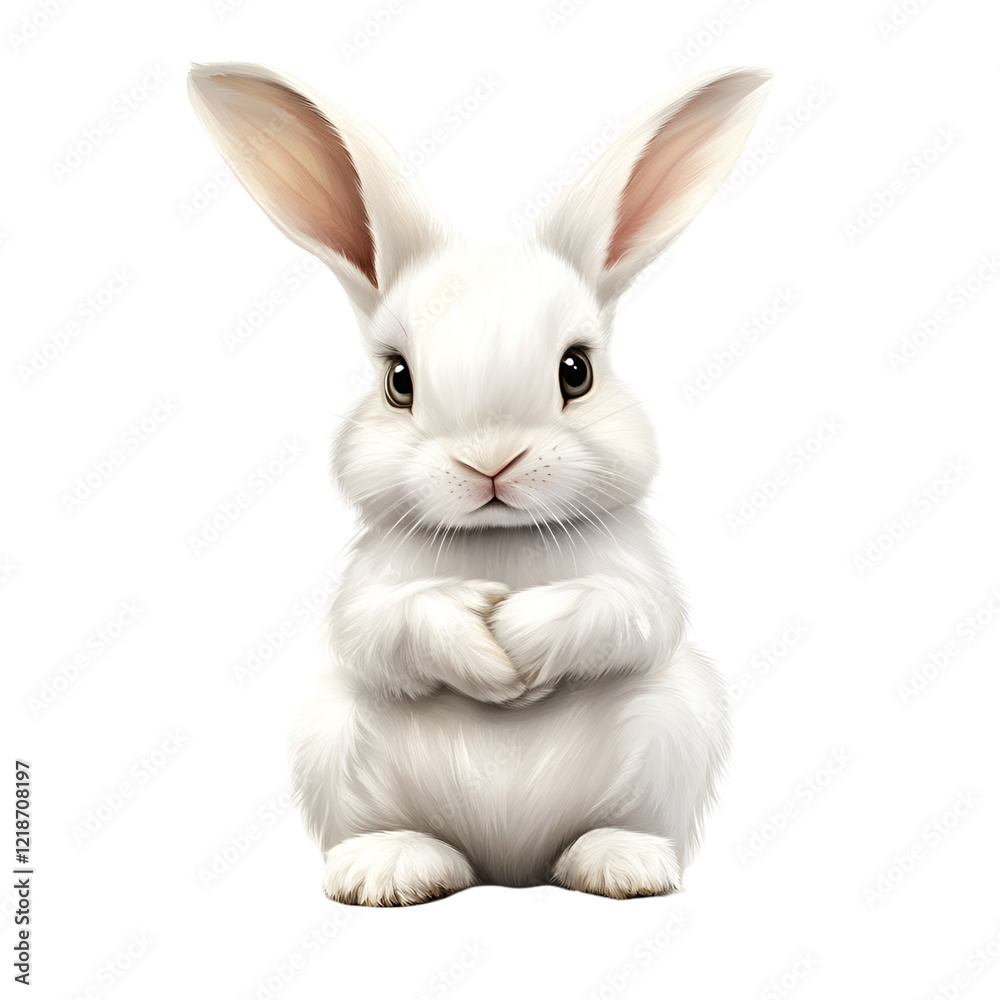 Obraz premium Easter Cute Bunny Clipart Vector Illustration