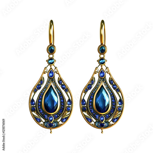 Elegant Blue Sapphire Gold Earrings Luxury Jewelry Design
