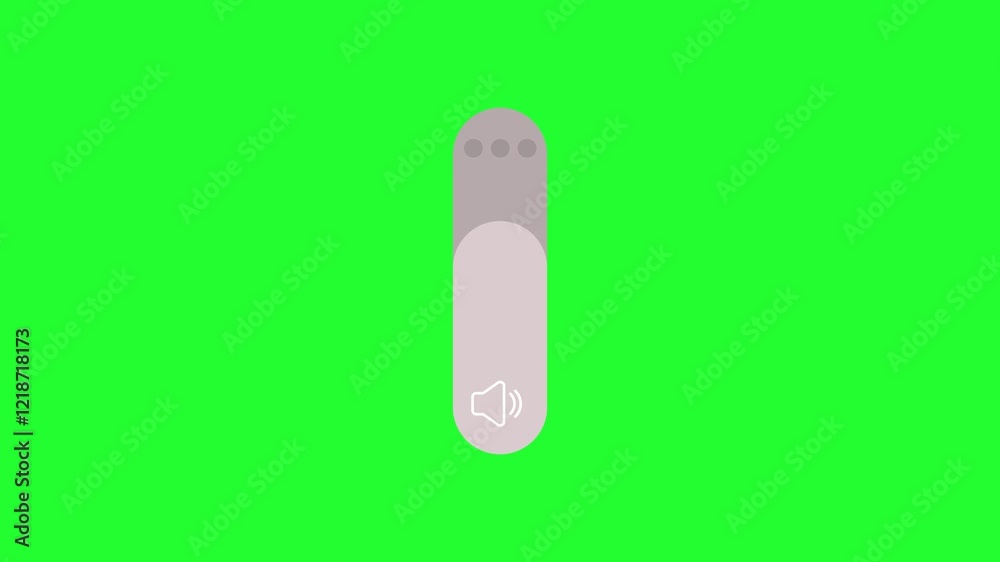 Mobile Volume up Slider bar icon Animation Isolated on green background Mobile Volume up Slider bar icon Animation Isolated on green background
