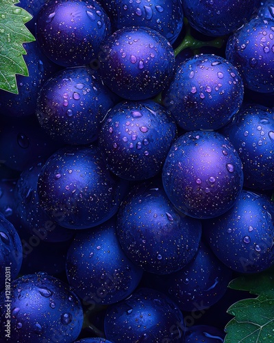 Wallpaper Mural Macro shot of juicy purple grapes on the vine natural setting lush environment close-up view fresh concept Torontodigital.ca
