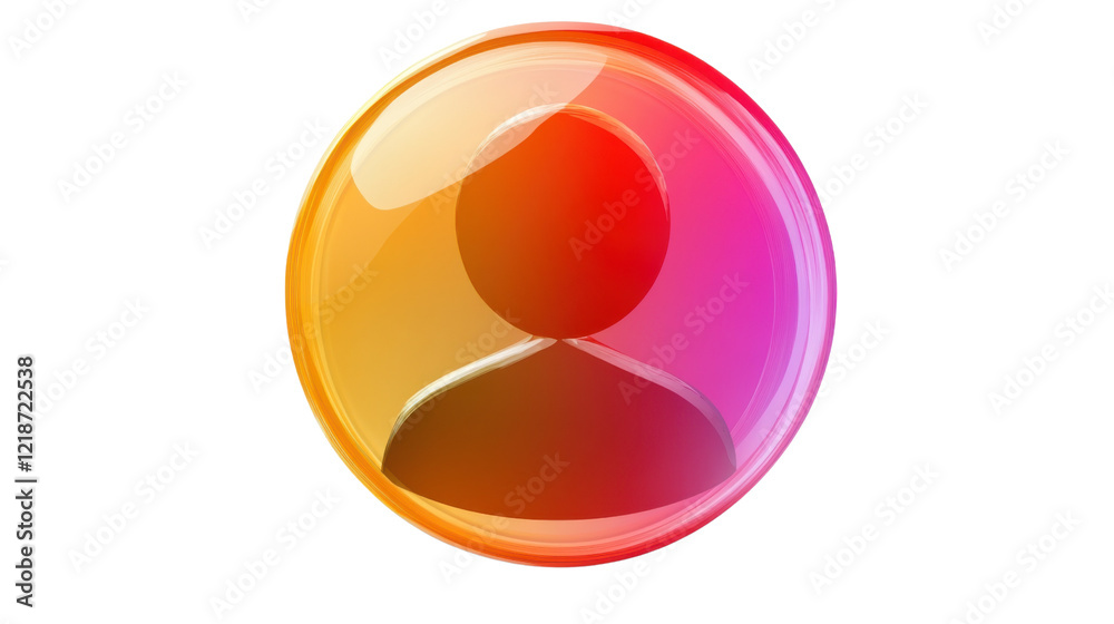 User ID interface profile on transparent background User ID interface profile on transparent background