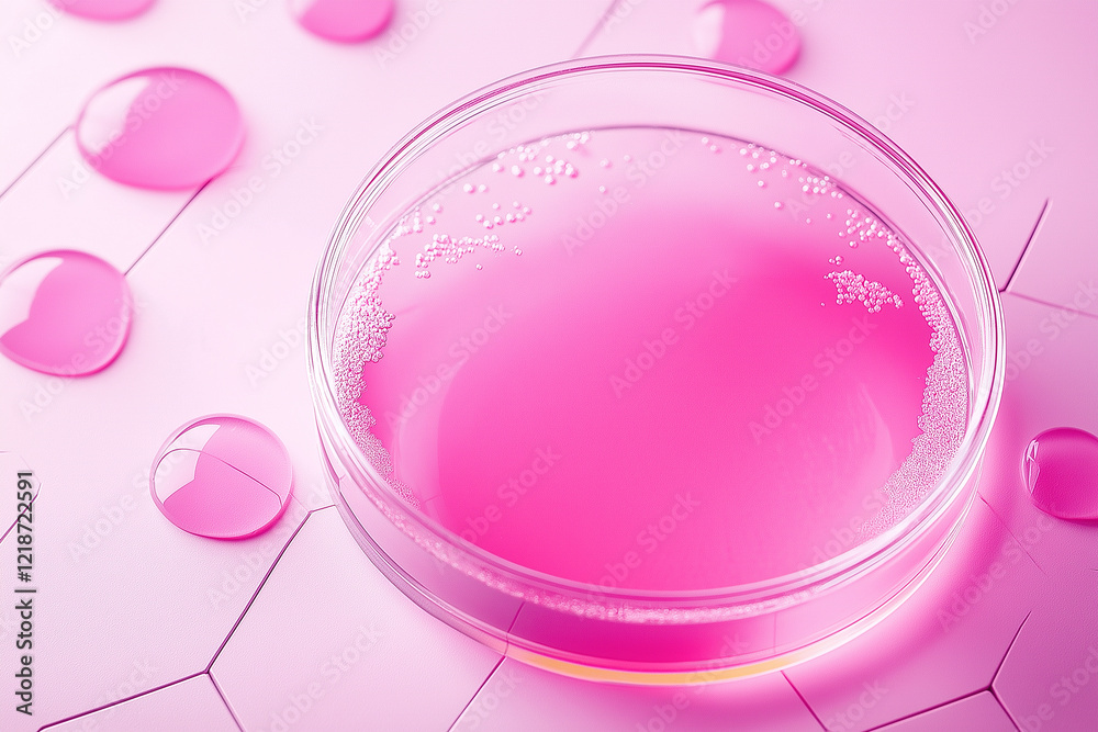 Obraz premium Petri Dish with Pink Liquid