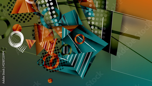 Abstract background geometric design with colorful gradients